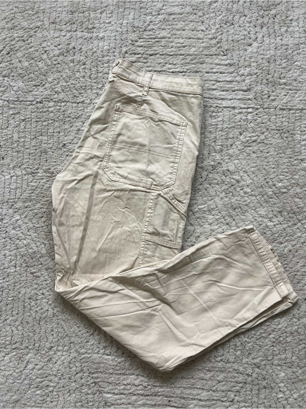 Sun + Stone Light Beige Cargo Pants - Utility Pocket Detail